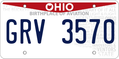 OH license plate GRV3570