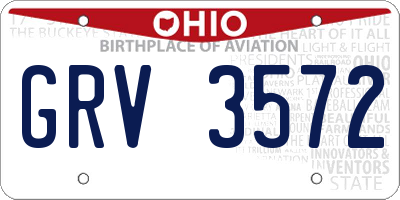 OH license plate GRV3572