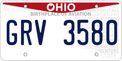 OH license plate GRV3580