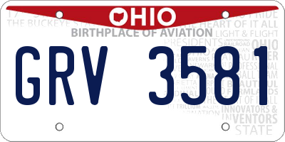 OH license plate GRV3581