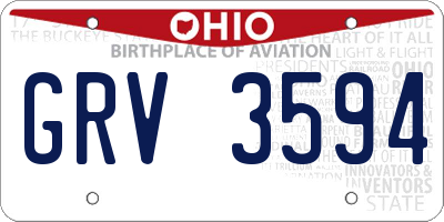 OH license plate GRV3594