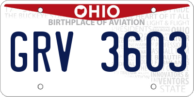 OH license plate GRV3603