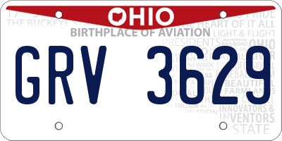 OH license plate GRV3629