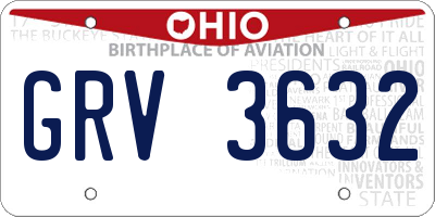 OH license plate GRV3632