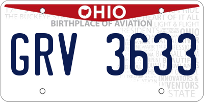 OH license plate GRV3633