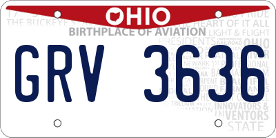 OH license plate GRV3636