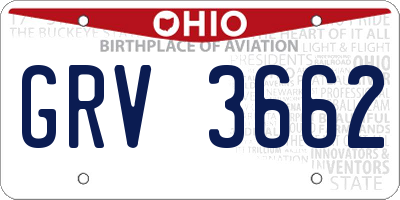 OH license plate GRV3662