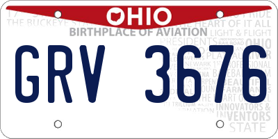 OH license plate GRV3676