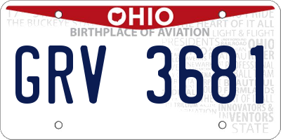 OH license plate GRV3681