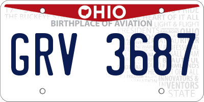 OH license plate GRV3687