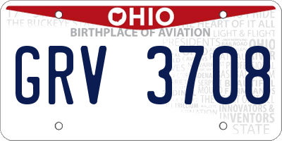 OH license plate GRV3708