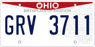 OH license plate GRV3711