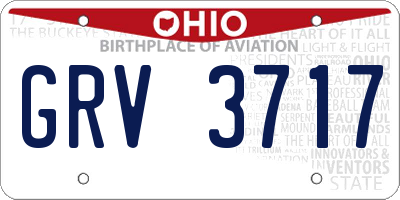 OH license plate GRV3717