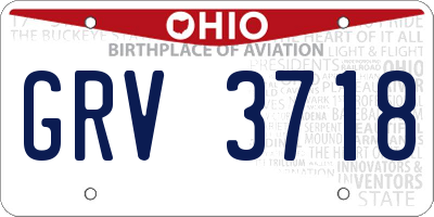 OH license plate GRV3718