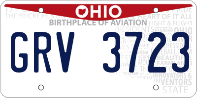 OH license plate GRV3723