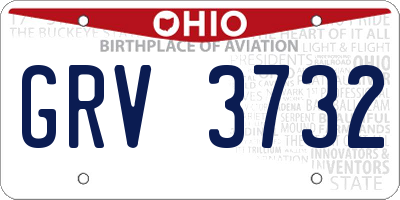 OH license plate GRV3732