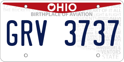 OH license plate GRV3737