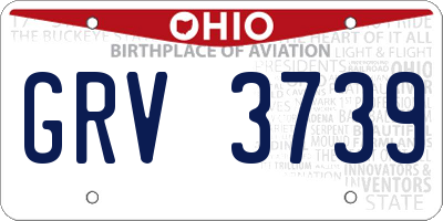 OH license plate GRV3739