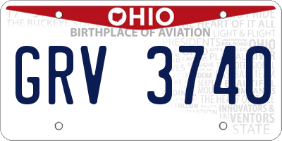 OH license plate GRV3740