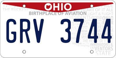 OH license plate GRV3744