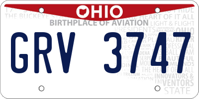 OH license plate GRV3747