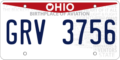 OH license plate GRV3756