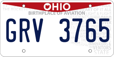 OH license plate GRV3765
