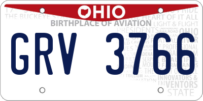 OH license plate GRV3766