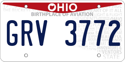OH license plate GRV3772