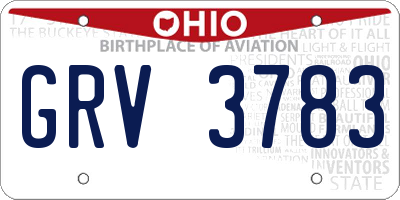 OH license plate GRV3783
