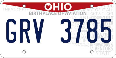 OH license plate GRV3785