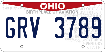 OH license plate GRV3789