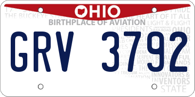 OH license plate GRV3792