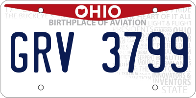 OH license plate GRV3799