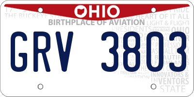 OH license plate GRV3803