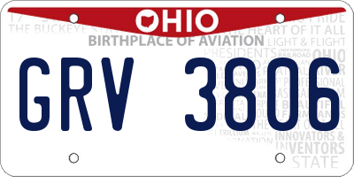 OH license plate GRV3806