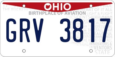 OH license plate GRV3817