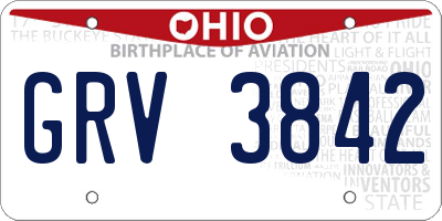 OH license plate GRV3842