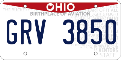 OH license plate GRV3850