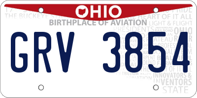 OH license plate GRV3854