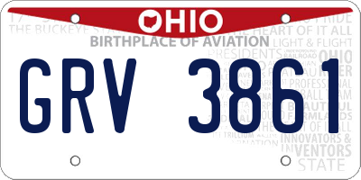 OH license plate GRV3861