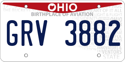 OH license plate GRV3882