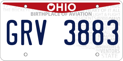 OH license plate GRV3883