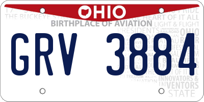 OH license plate GRV3884
