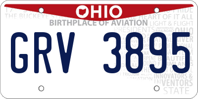 OH license plate GRV3895