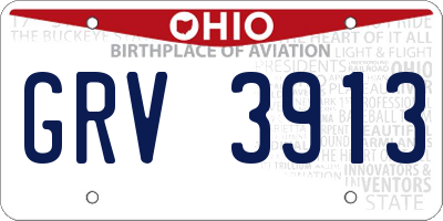 OH license plate GRV3913