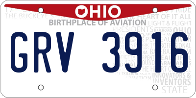 OH license plate GRV3916