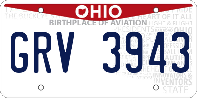 OH license plate GRV3943