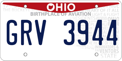 OH license plate GRV3944