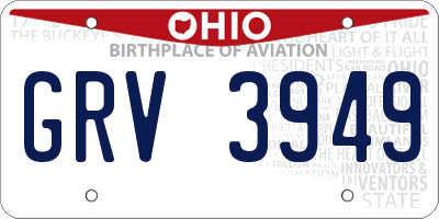 OH license plate GRV3949